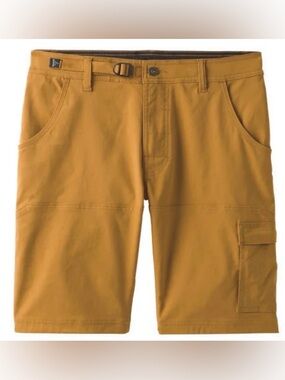 Prana Stretch Zion Cargo Shorts Beige Turmeric size 33/10” Inseam hiking outdoor